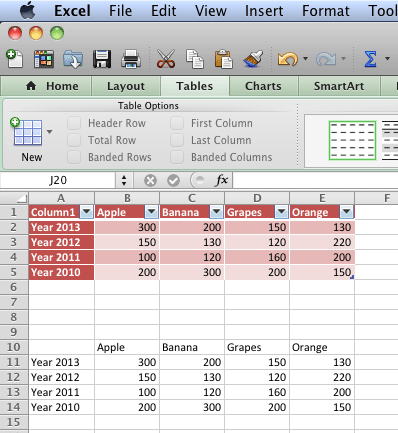 import html tables into excel for mac